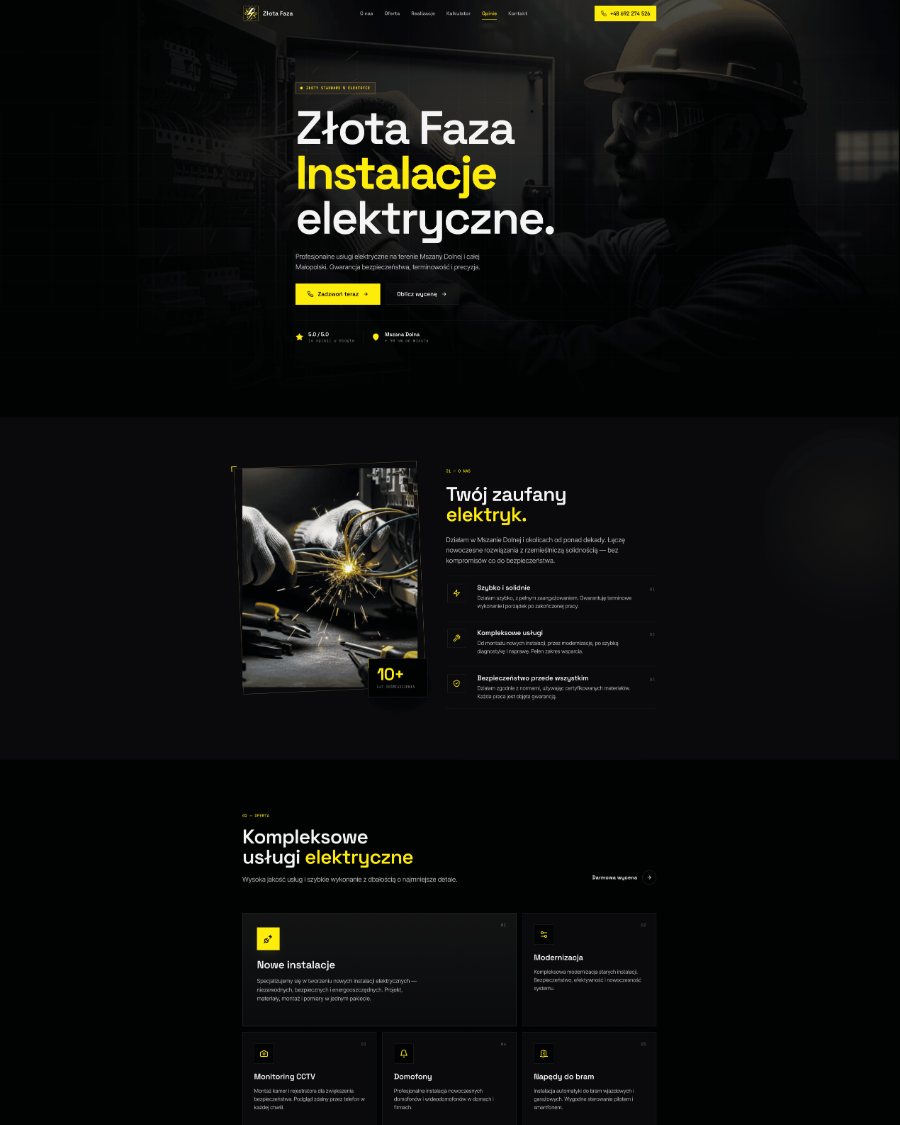 Strona Złota Faza — instalacje elektryczne