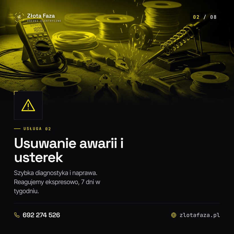 Grafika reklamowa Złota-Faza - usuwanie awarii i usterek