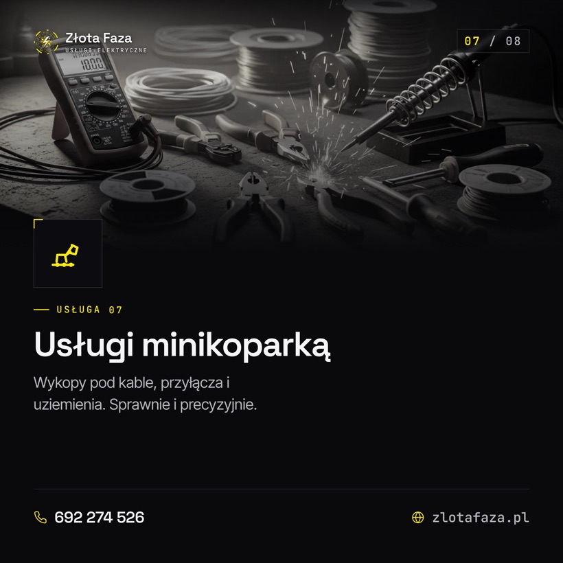 Grafika reklamowa Złota-Faza - usługi minikoparką