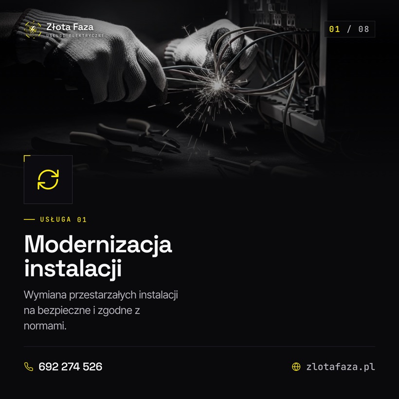 Grafika reklamowa Złota-Faza - modernizacja instalacji