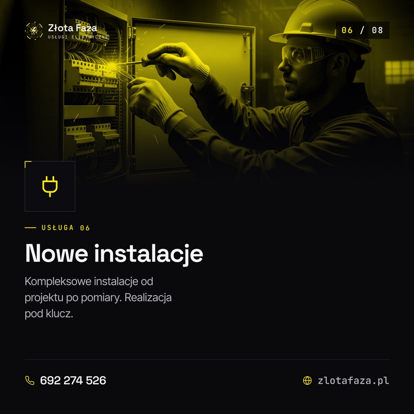 Grafika reklamowa Złota-Faza - nowe instalacje